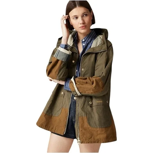 Barbour®‎ Hayley Showerproof jacket Size 4 Olive - Picture 6 of 9